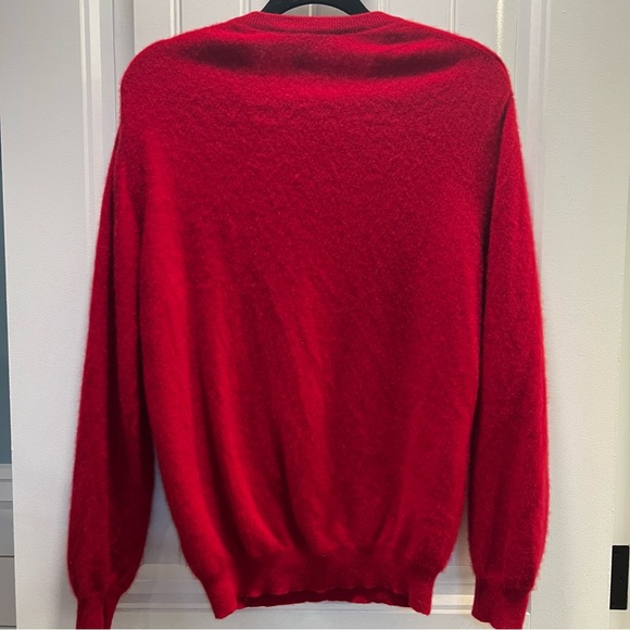 Turnbury Mens 100% Cashmere Red Pullover Crew Neck Sweater. Size Medium. - Picture 3 of 7